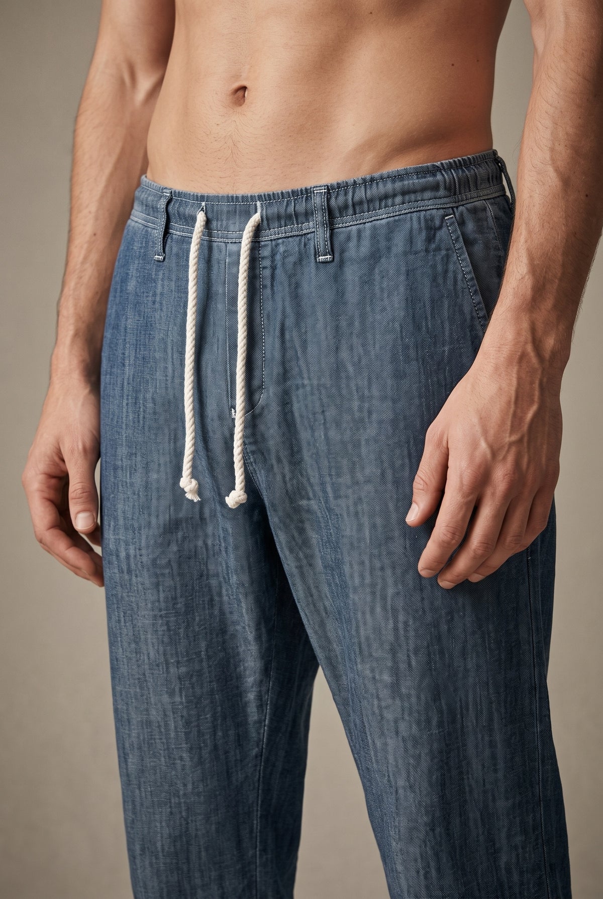Denim Drawstring Trousers