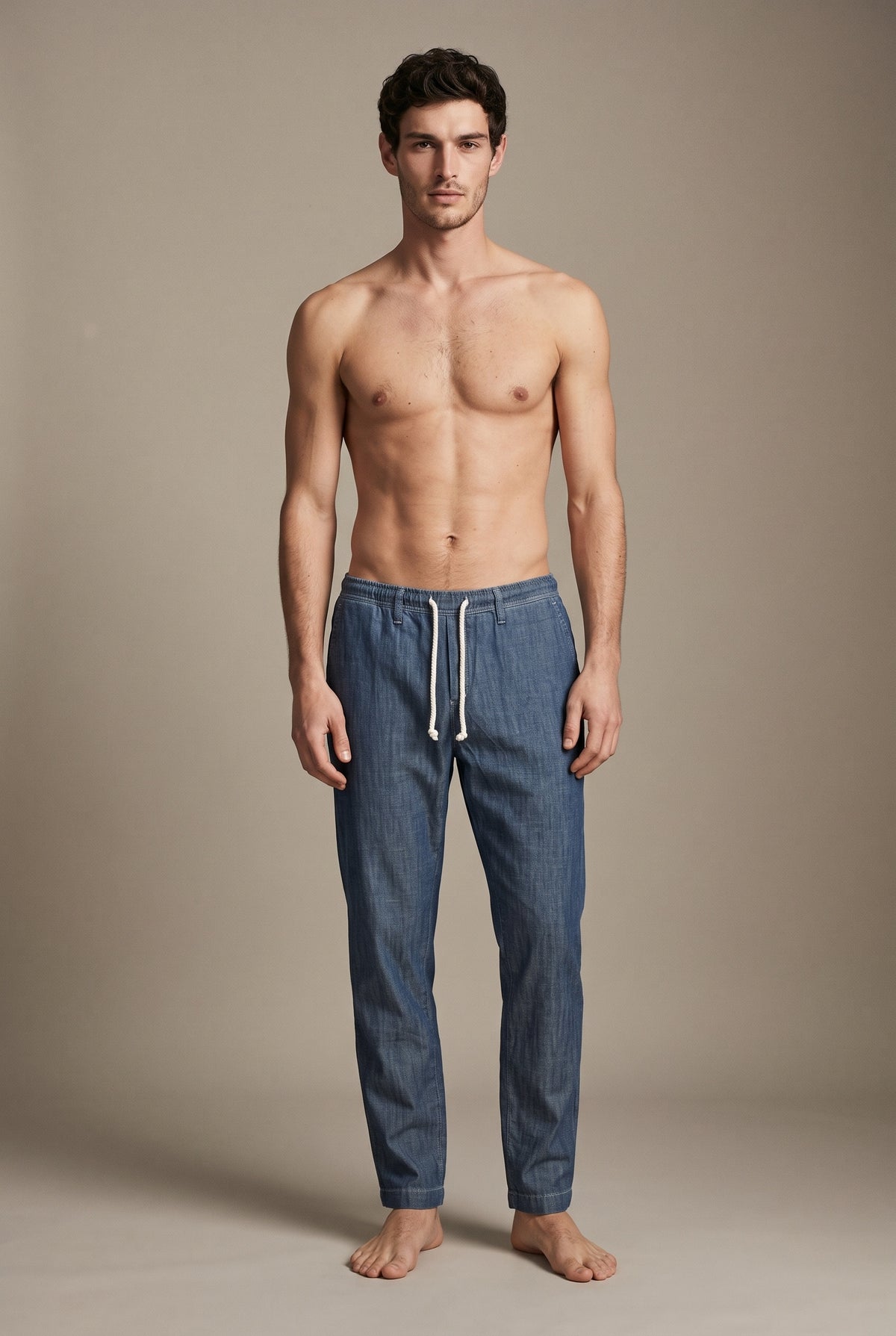 Denim Drawstring Trousers
