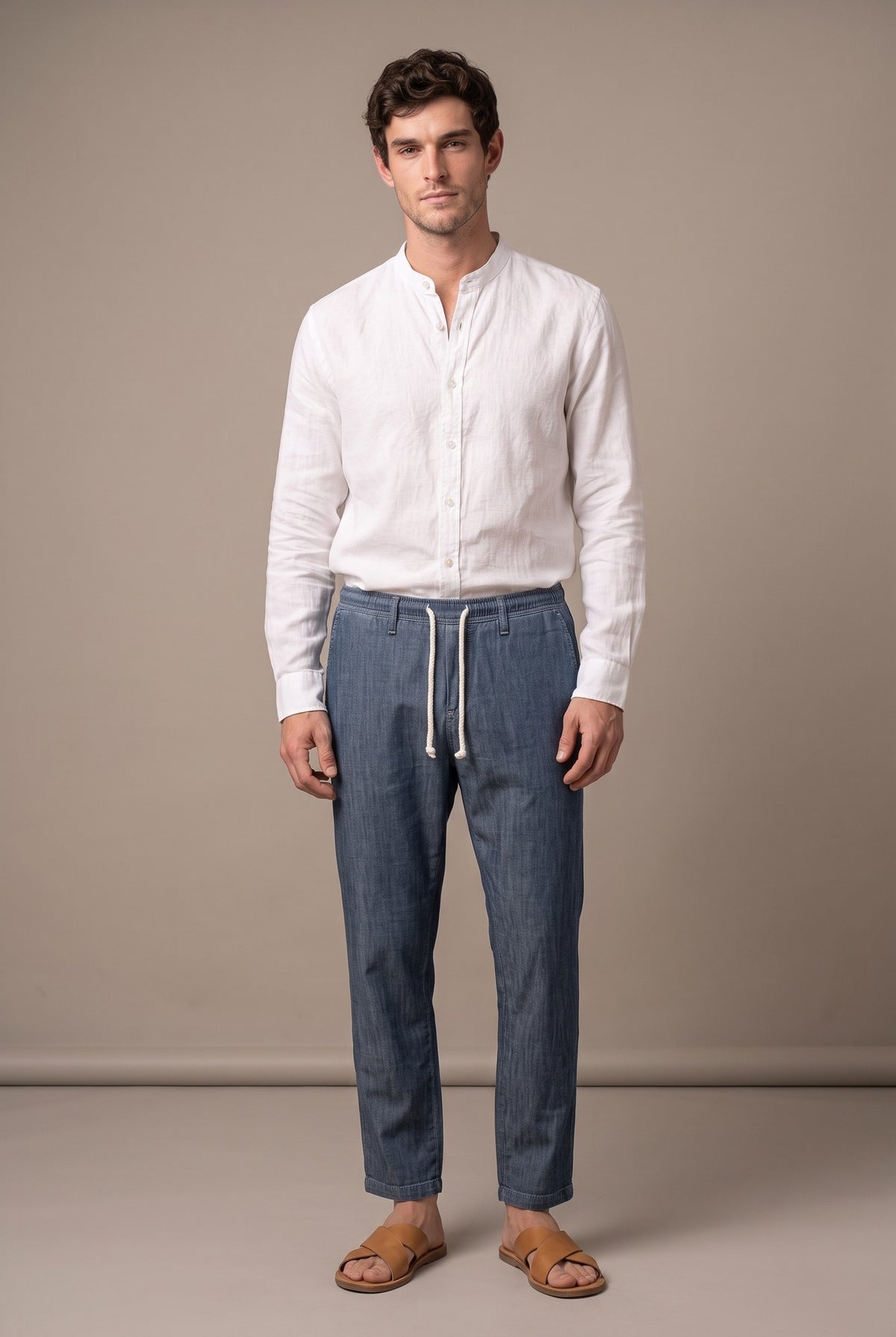Denim Drawstring Trousers