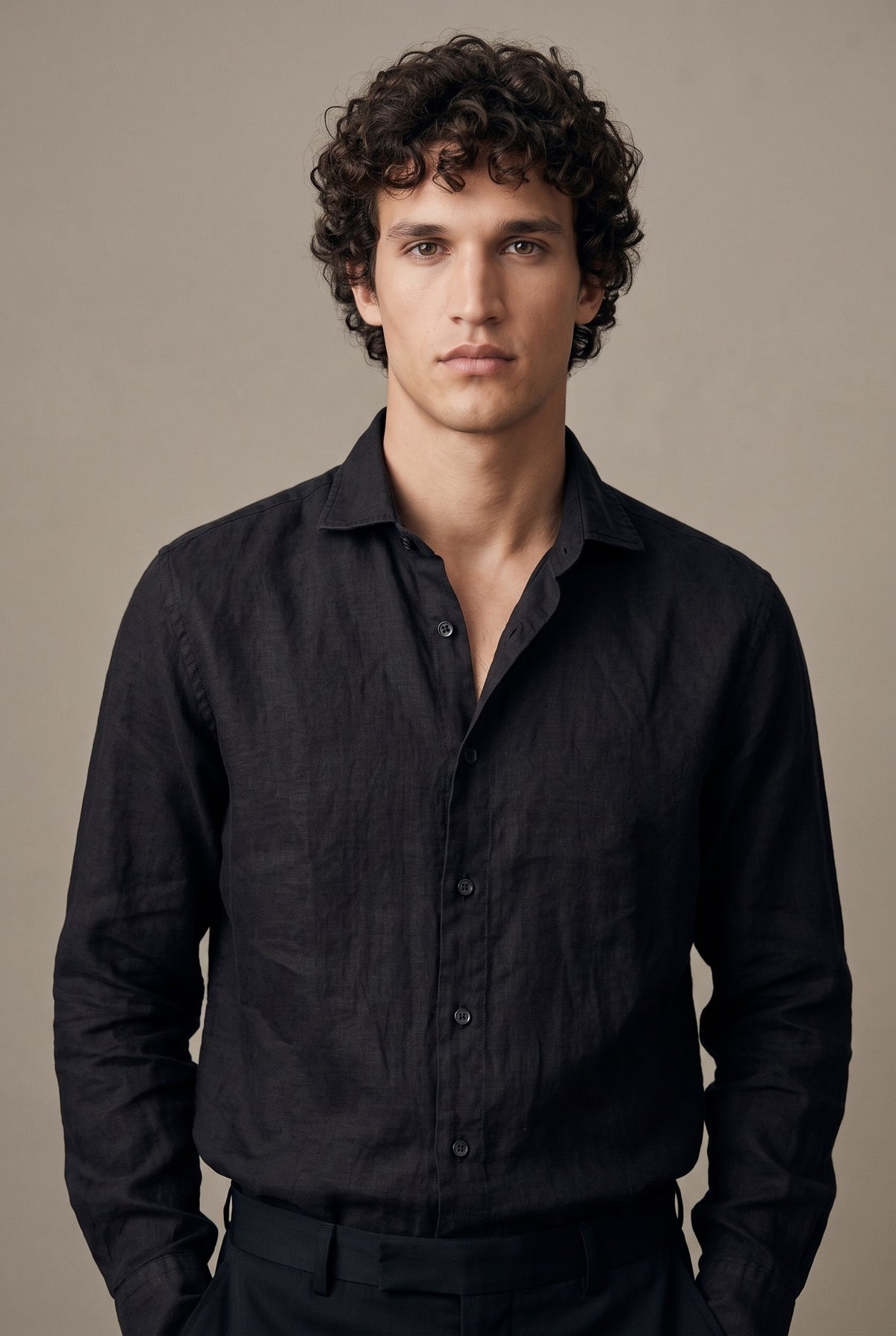 Light linen long sleeve shirt