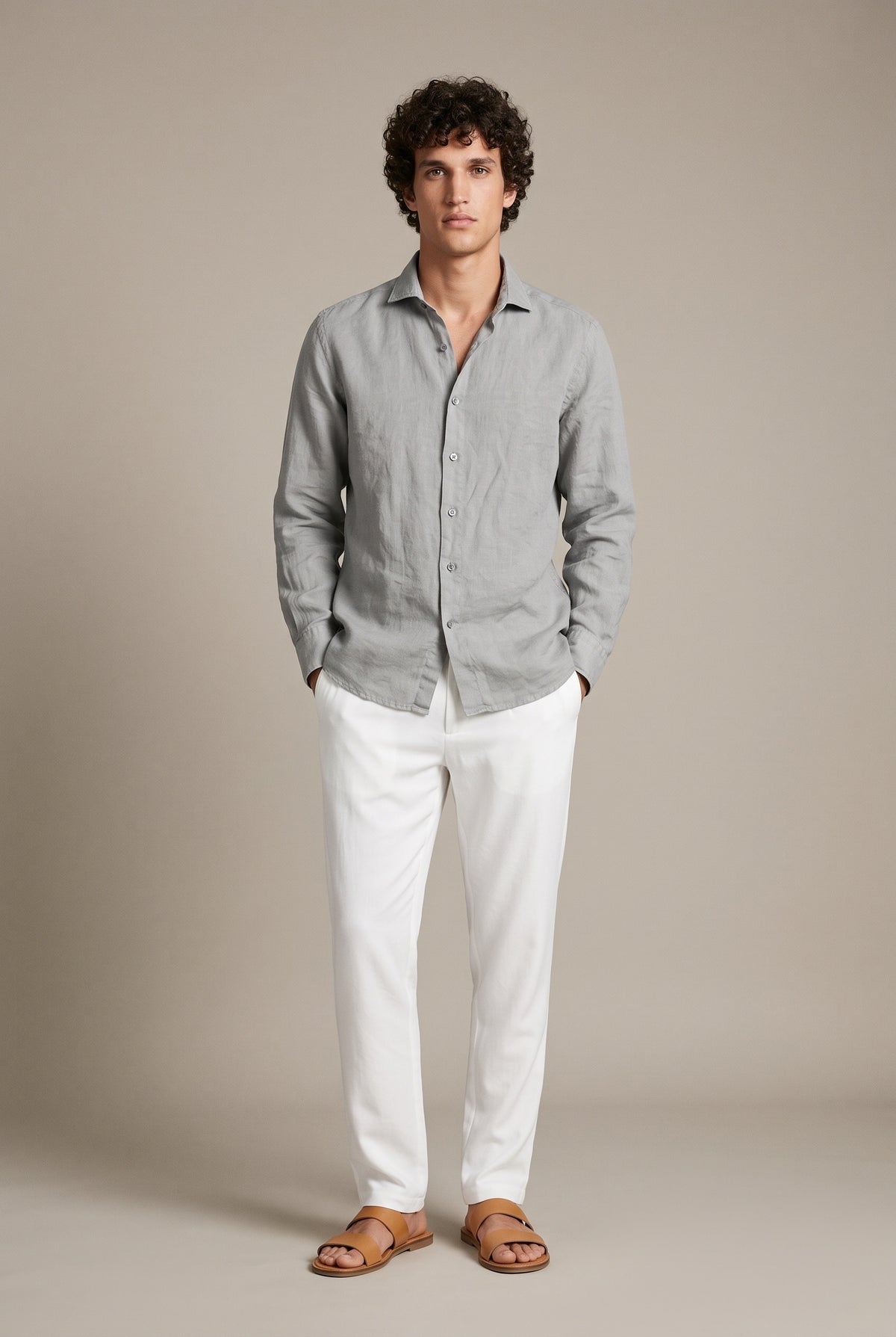 Light linen long sleeve shirt