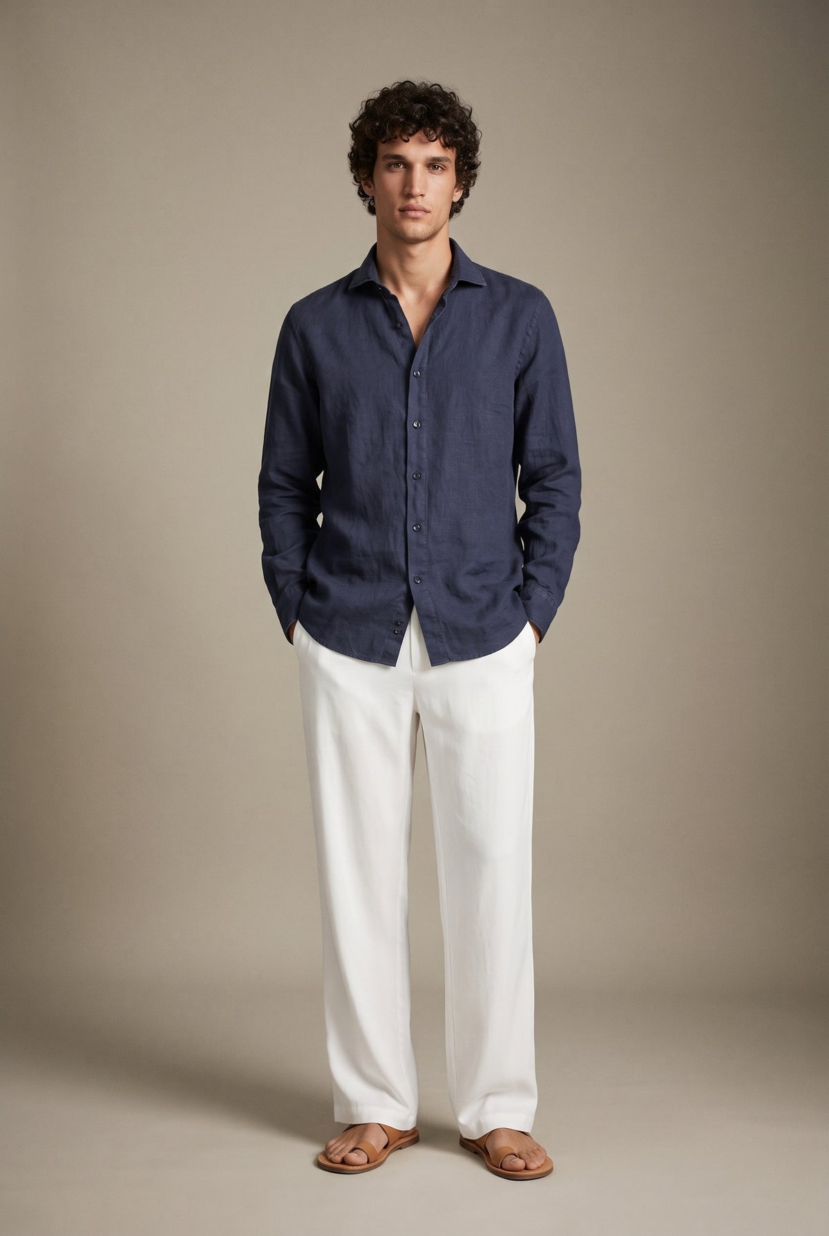 Light linen long sleeve shirt