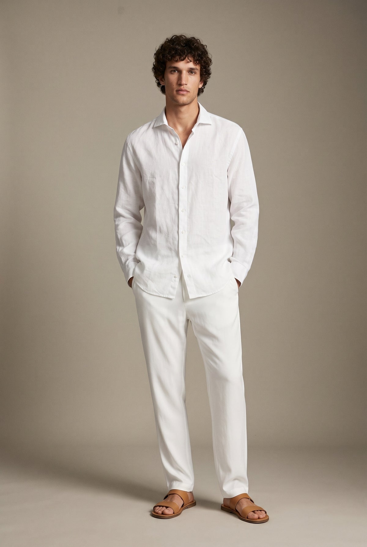 Light linen long sleeve shirt
