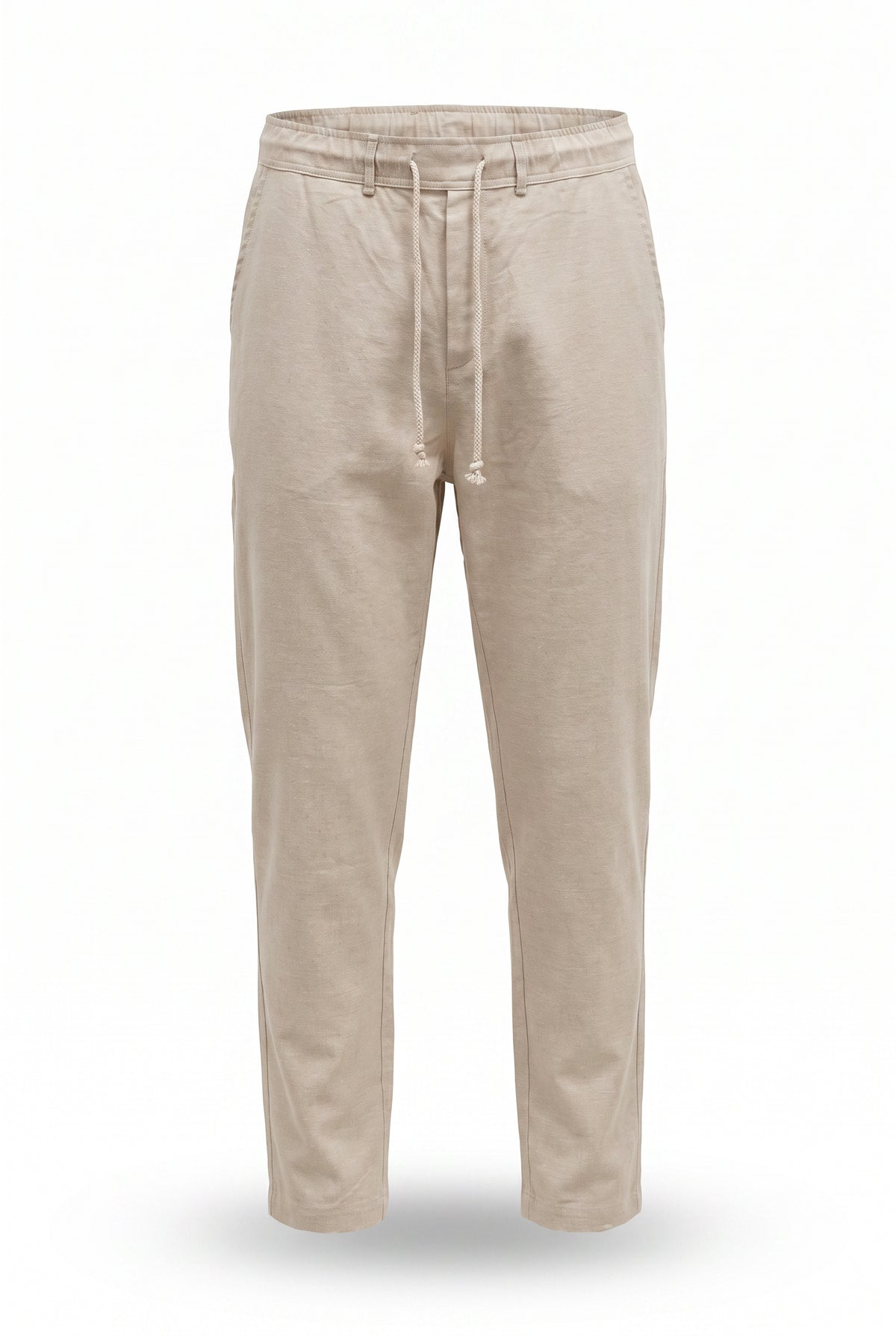 Linen-cotton Drawstring Pants
