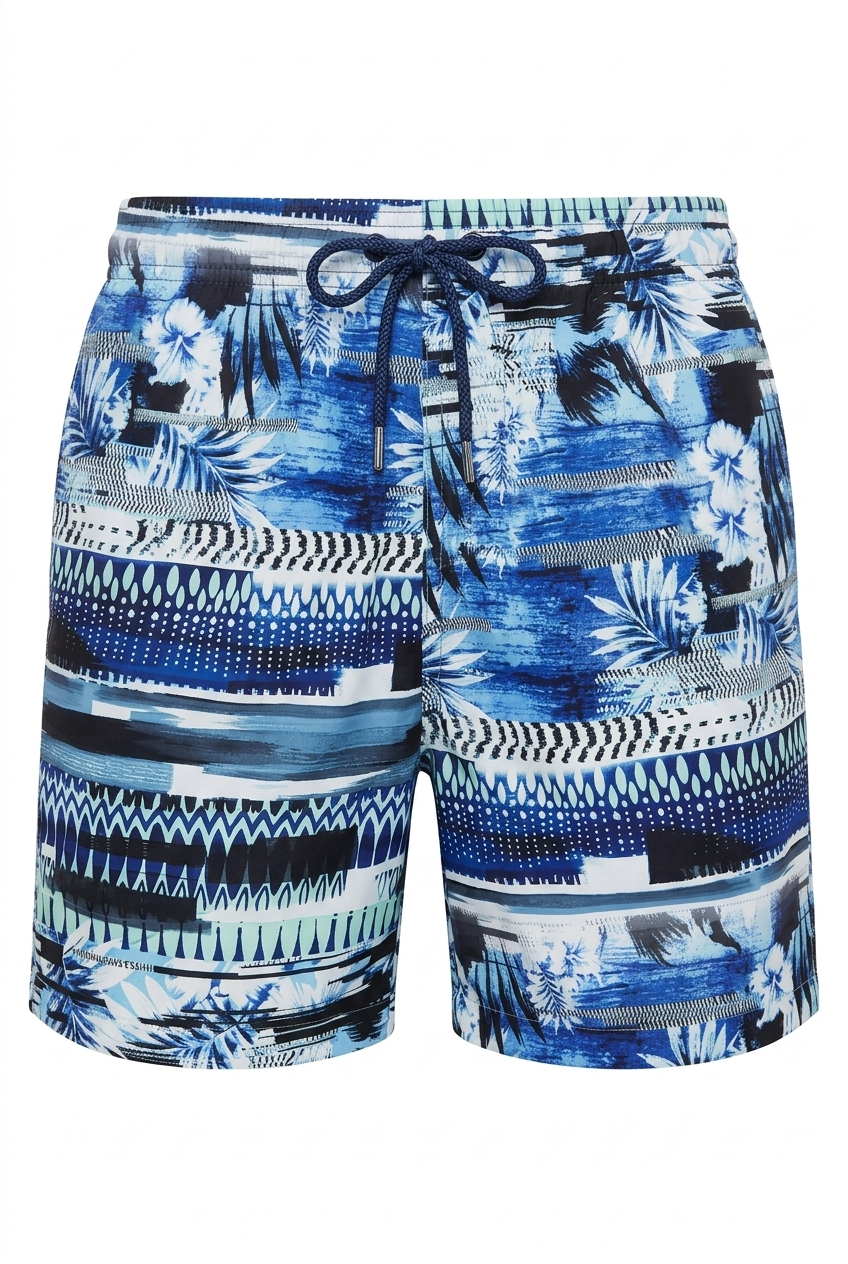 ANU — Swim Shorts, Blue Collage — packshot
