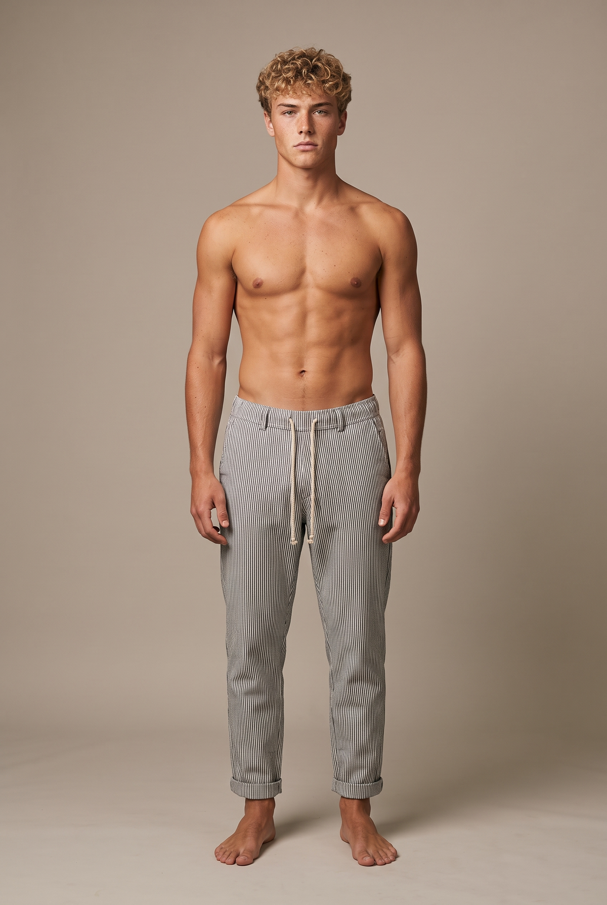 AF-PA-PORTO — Ticking Stripe Trousers — front