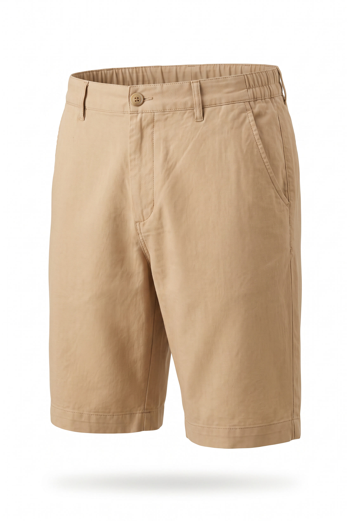 AN-SPANBER — Linen Bermuda Shorts — Camel — packshot