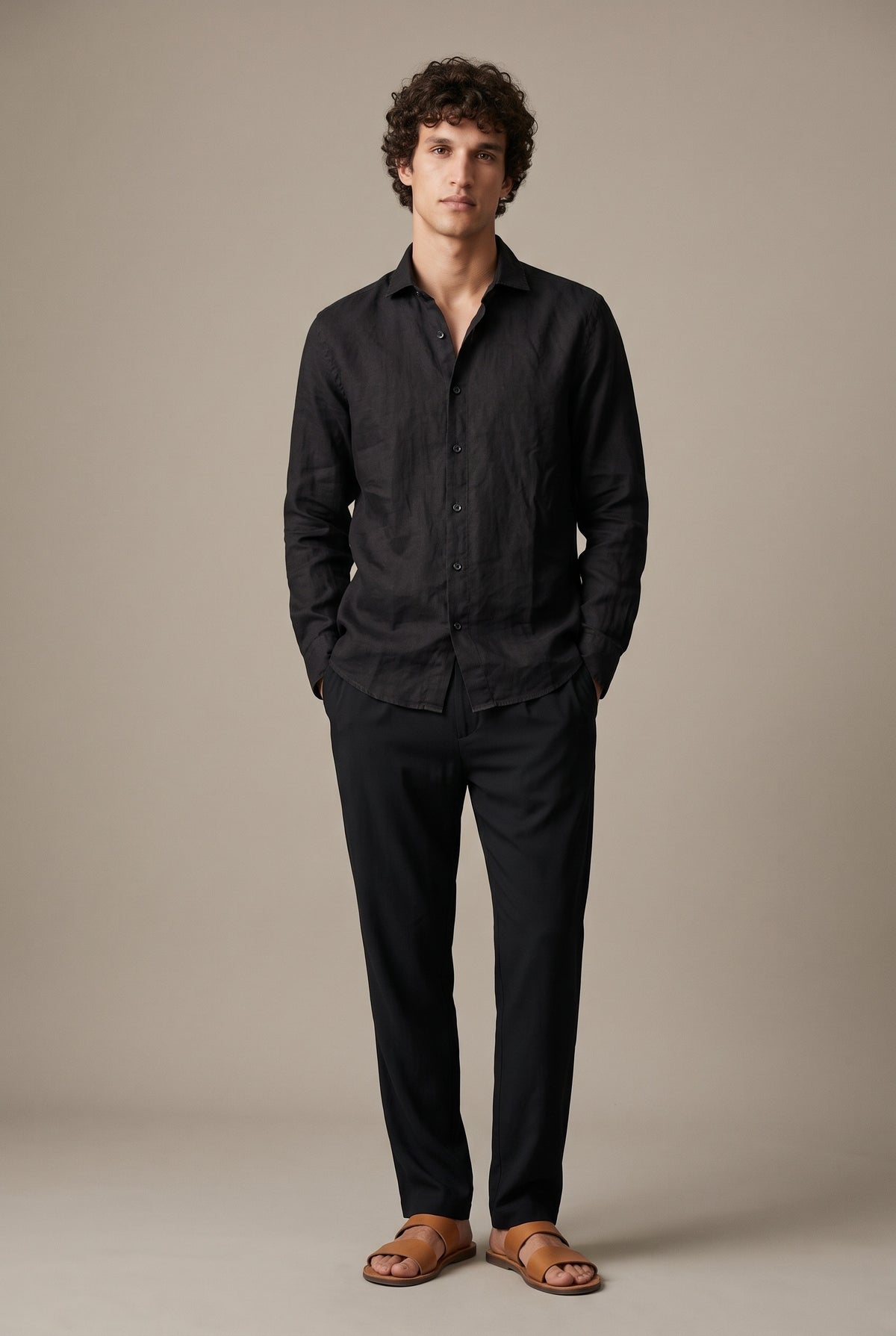 Light linen long sleeve shirt