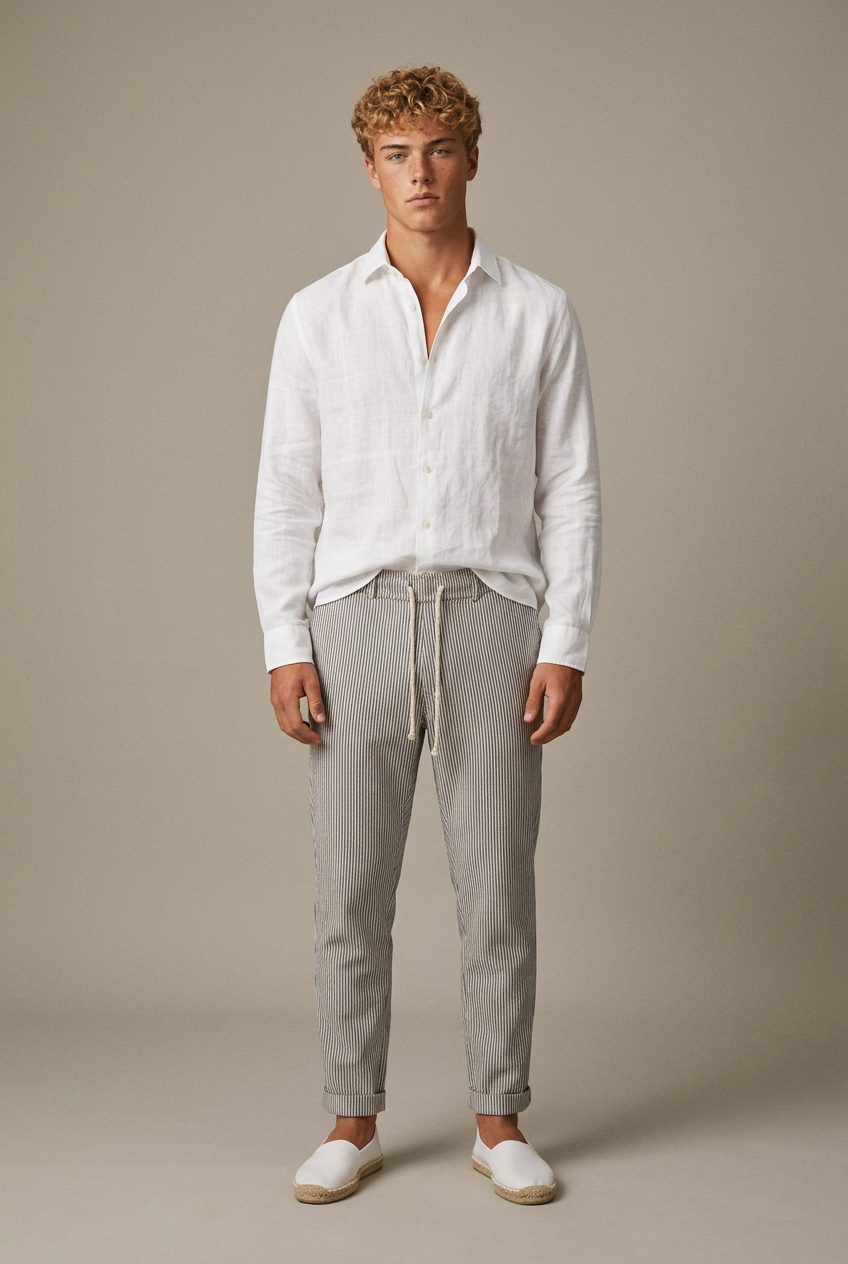AF-PA-PORTO — Ticking Stripe Trousers — styled look
