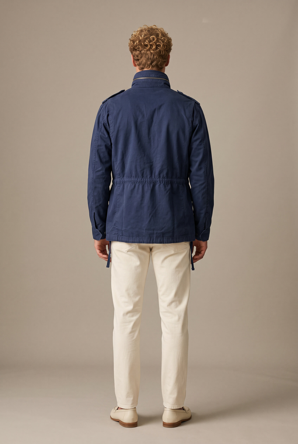 AF-JAC-ARMY — Field Jacket — Navy — back — hood stowed